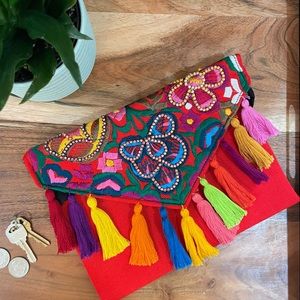 Mexican Floral Embroidered Handbag